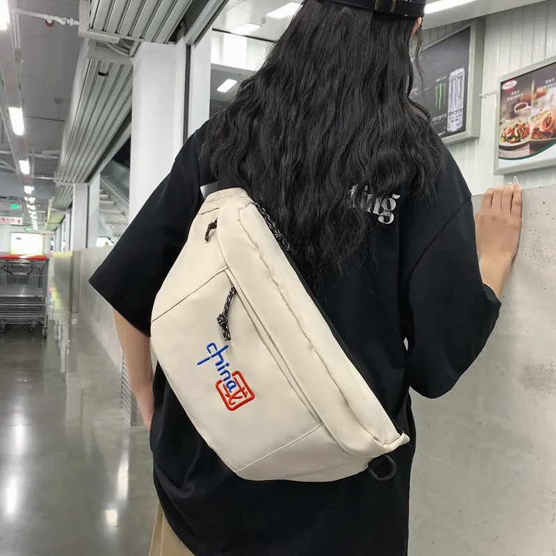Alcohol Dragon Nylon Crossbody One Shoulder Sling Bags Regular Unisex Black/White/Blue-14