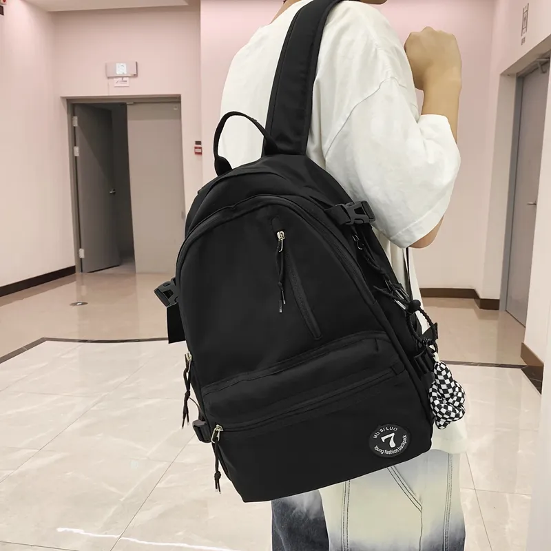 Alcohol Dragon Nylon Fabric Backpack Unisex Red/pink/black/white-12