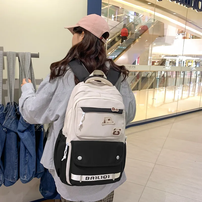 Alcohol Dragon Nylon Backpack Women's Multicolor-4