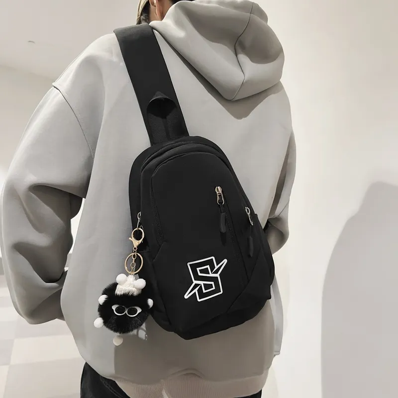 Alcohol Dragon Nylon Sling Bag Regular Unisex Black/Red Blue/White Blue/White Khaki/White Red-25