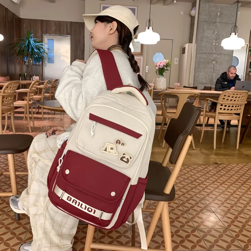Alcohol Dragon Nylon Backpack Women's Multicolor-28