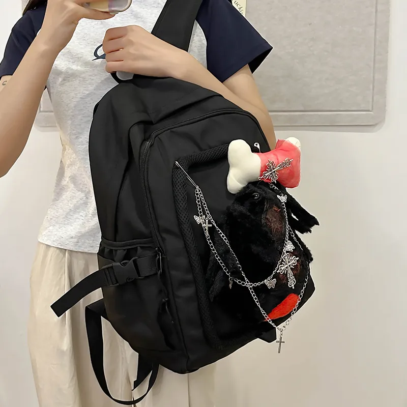 Alcohol Dragon Nylon Backpack Regular Unisex Black-4