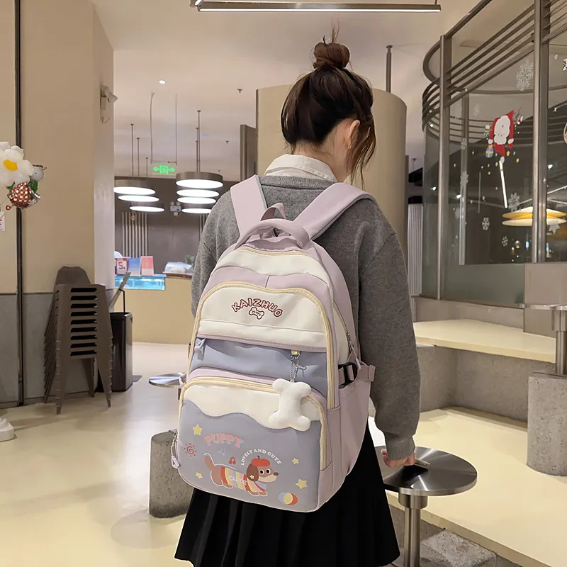 Alcohol Dragon Nylon Backpack Women's Multicolor-23