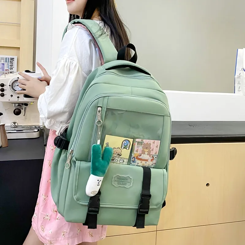Alcohol Dragon Nylon Backpack Regular Unisex Green/Black/Pink/Purple-8