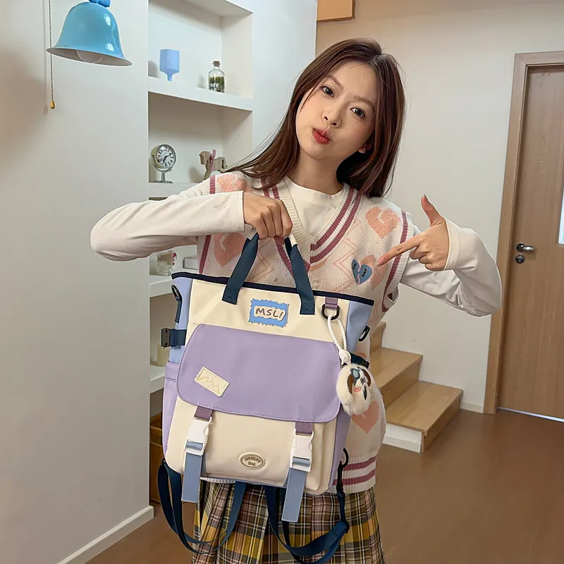 Alcohol Dragon Nylon Backpack Regular Women's Multicolor-12
