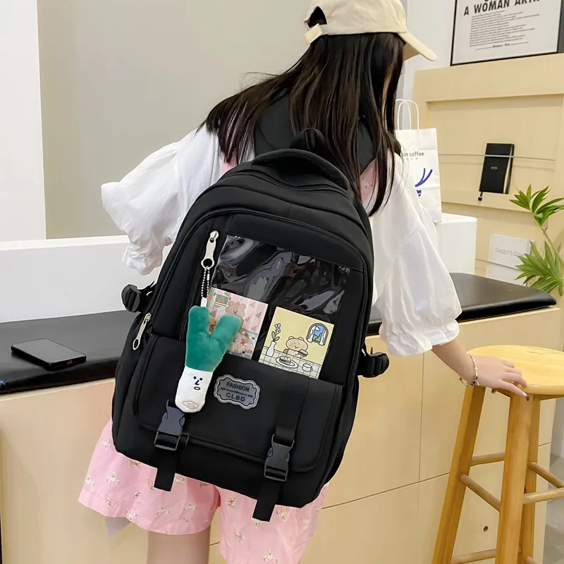 Alcohol Dragon Nylon Backpack Regular Unisex Green/Black/Pink/Purple-13