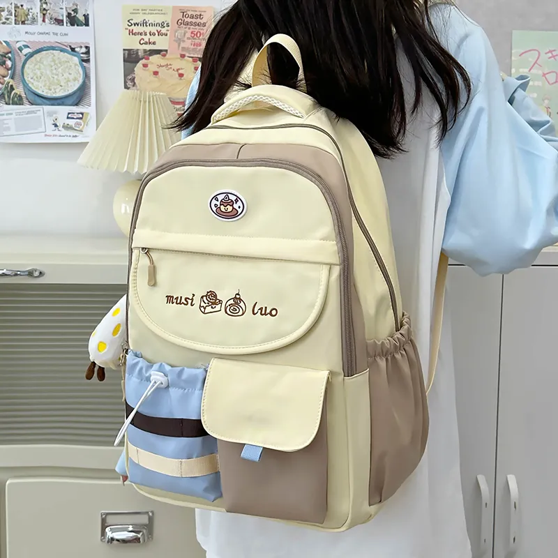 Alcohol Dragon Nylon Backpack Regular Women's Multicolor-1