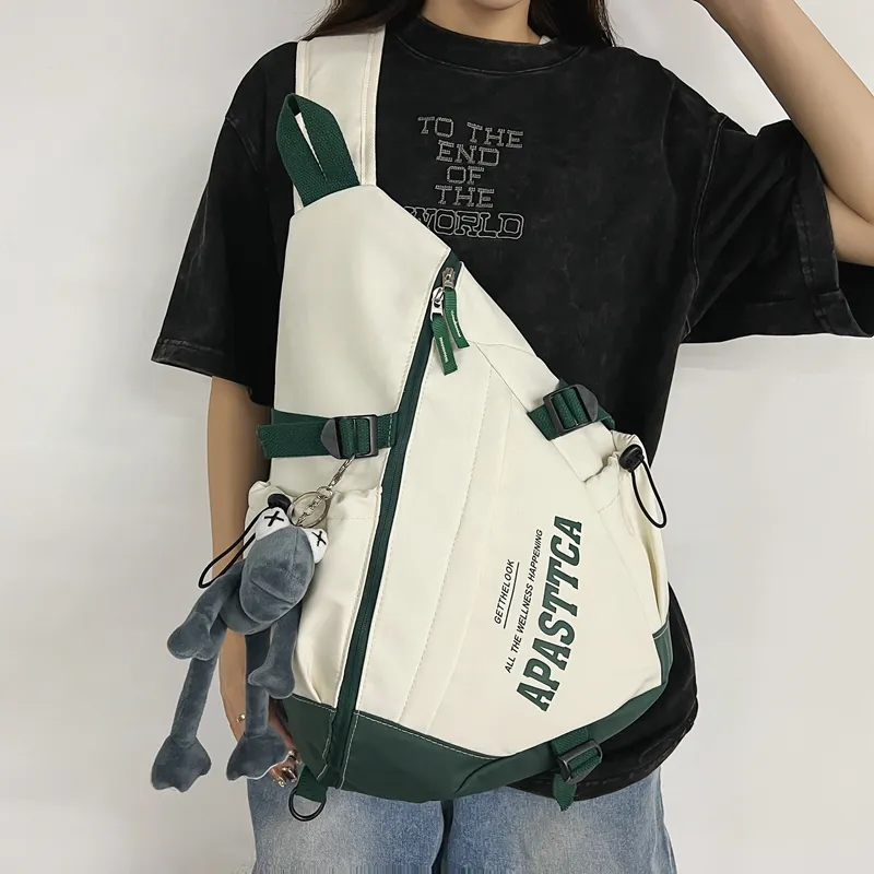 GOBLIN SHARKS 1759 Nylon Crossbody Bag Regular Unisex Black/Red/Green/Gray-3
