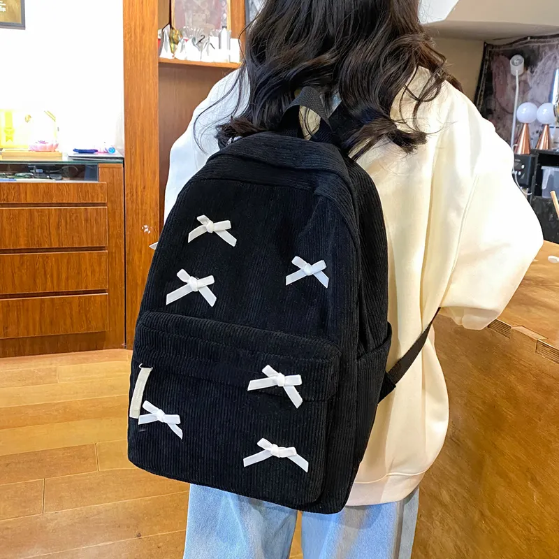 Alcohol Dragon Corduroy Backpack Women's Multicolor-9