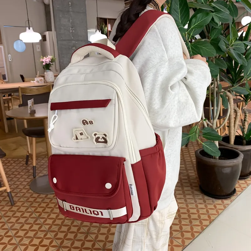 Alcohol Dragon Nylon Backpack Women's Multicolor-33