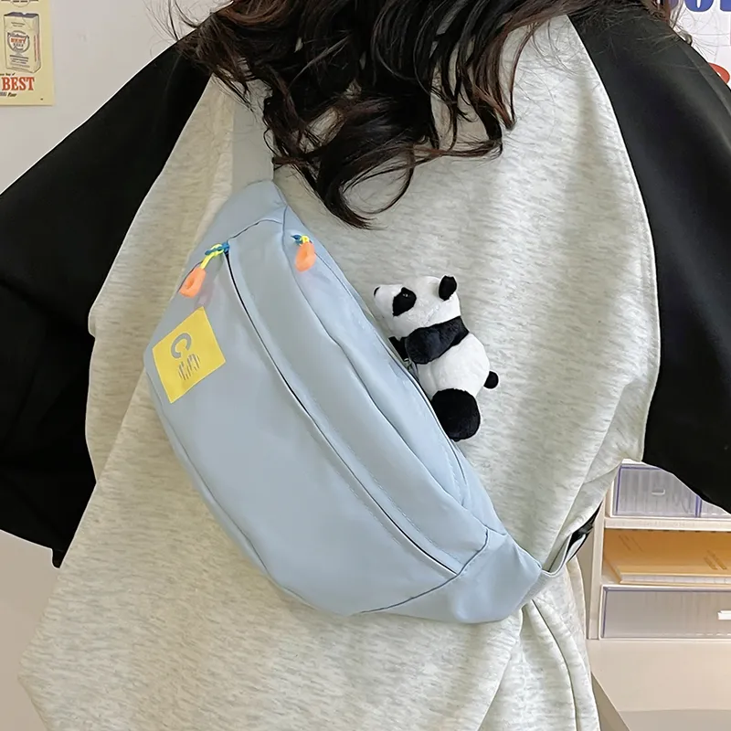 Alcohol Dragon Nylon Fabric Sling Bag Regular Unisex White/Blue/Black/Green/Black White Plaid-22