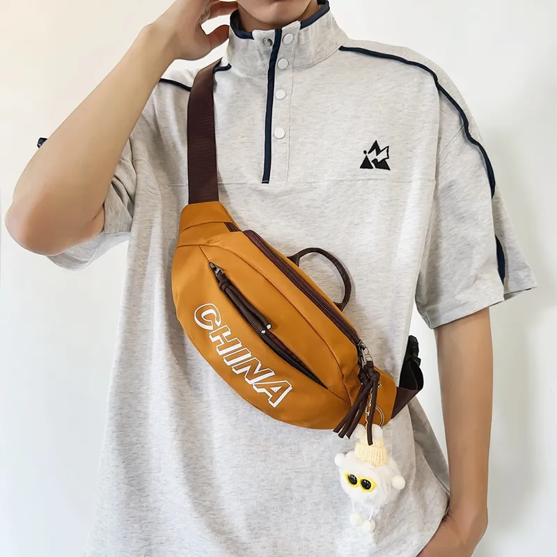 Alcohol Dragon Nylon Sling Bag Regular Unisex Brown/Green/Black/White-6