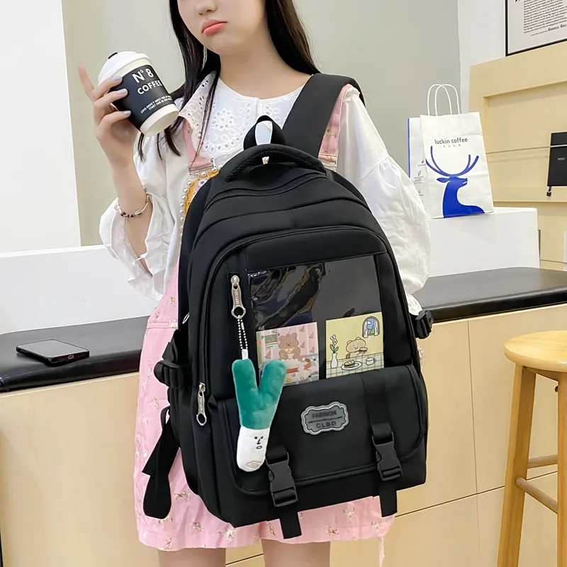 Alcohol Dragon Nylon Backpack Regular Unisex Green/Black/Pink/Purple-12