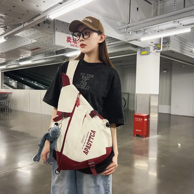GOBLIN SHARKS 1759 Nylon Crossbody Bag Regular Unisex Black/Red/Green/Gray-24
