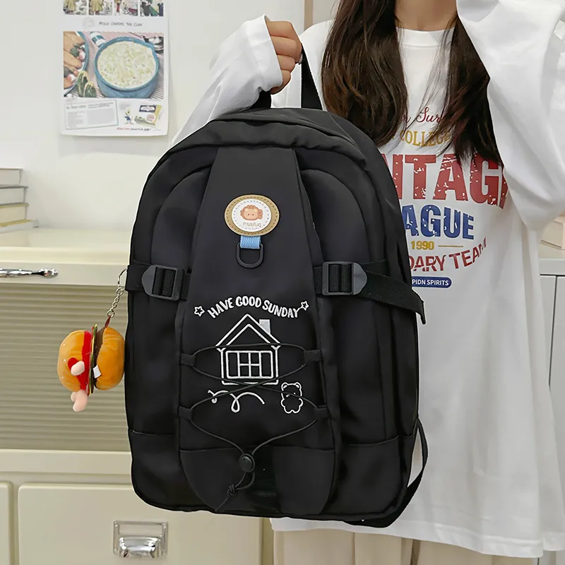 Alcohol Dragon Nylon Backpack Women's Multicolor-3