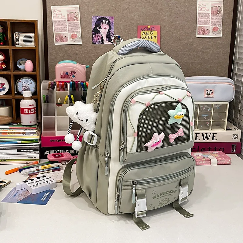 Alcohol Dragon Canvas Backpack Regular Women's Multicolor-17