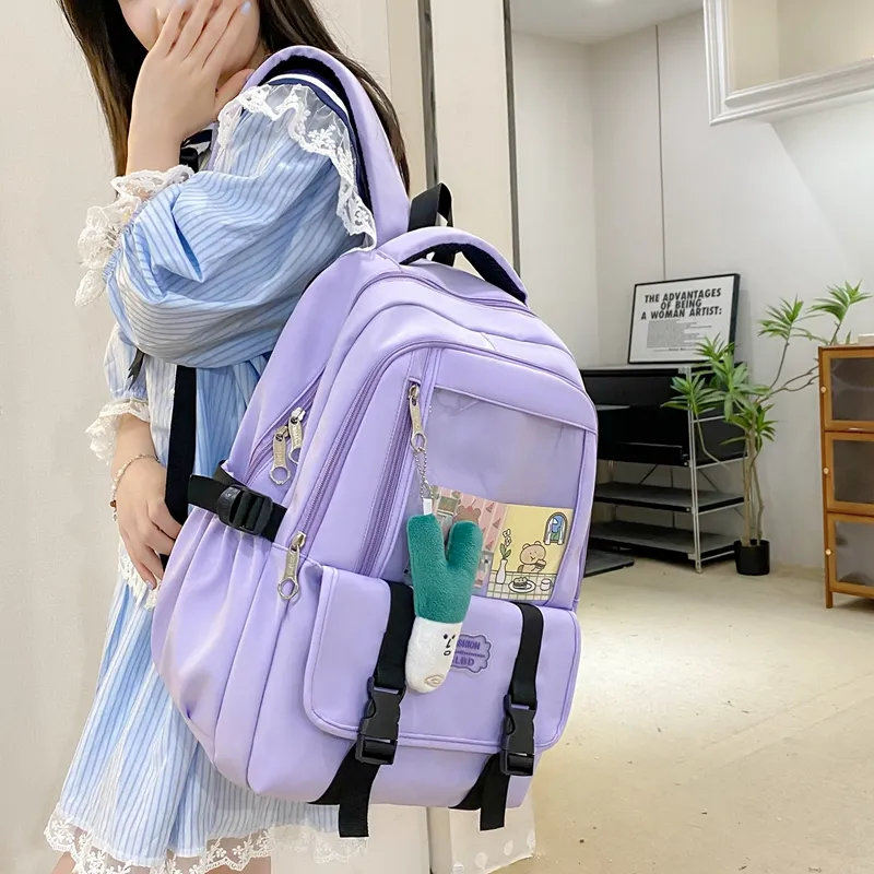 Alcohol Dragon Nylon Backpack Regular Unisex Green/Black/Pink/Purple-2