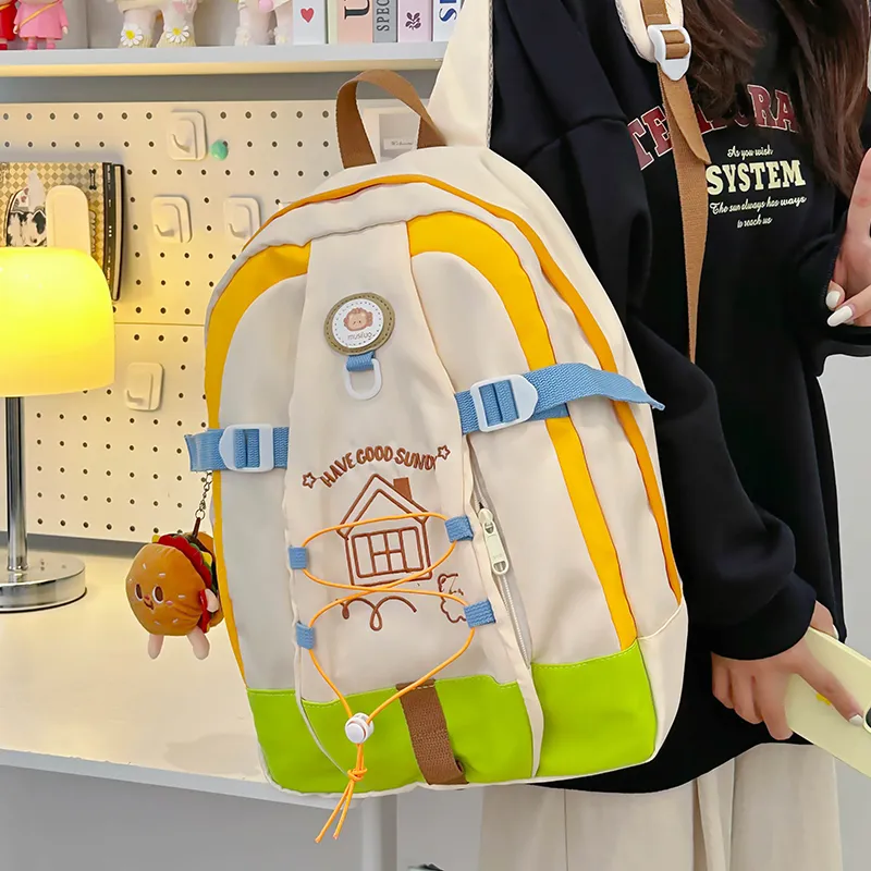 Alcohol Dragon Nylon Backpack Women's Multicolor-14