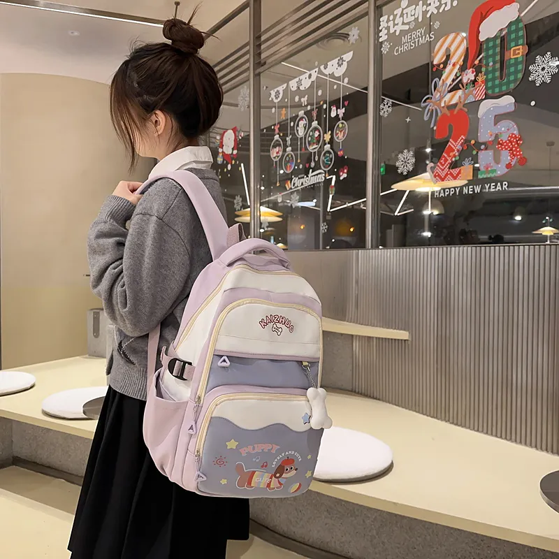 Alcohol Dragon Nylon Backpack Women's Multicolor-26