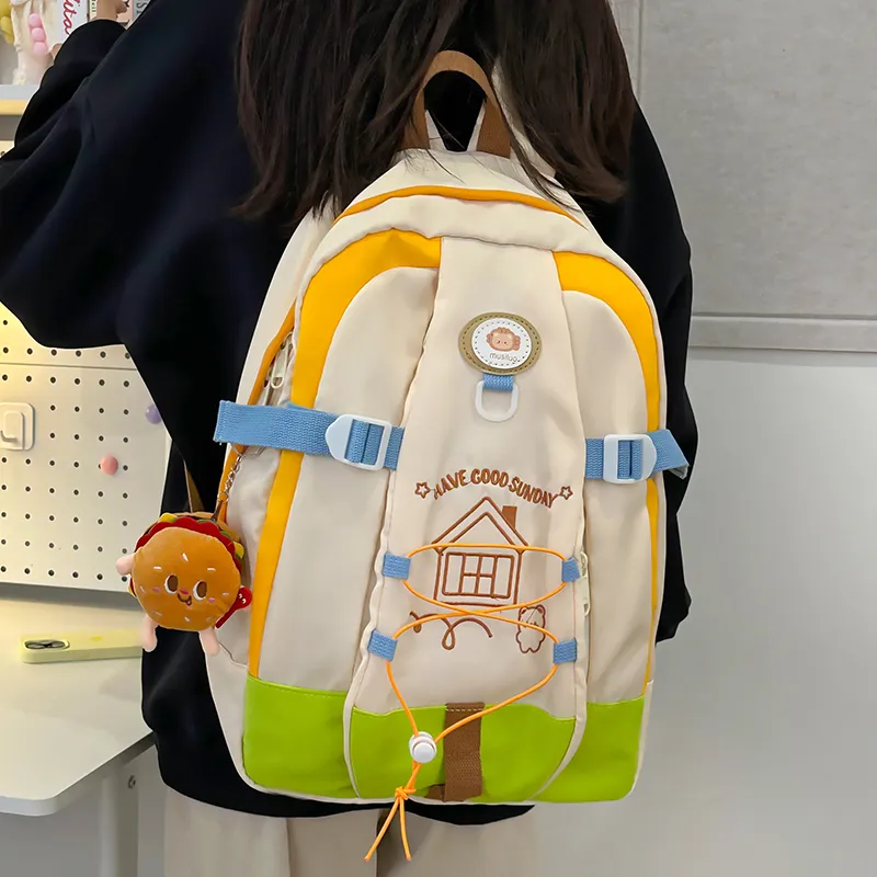 Alcohol Dragon Nylon Backpack Women's Multicolor-12