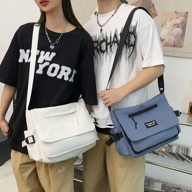 Alcohol Dragon Nylon Shoulder Bag Crossbody Bag Regular Unisex Black/Blue/Pure White/White & Black-1