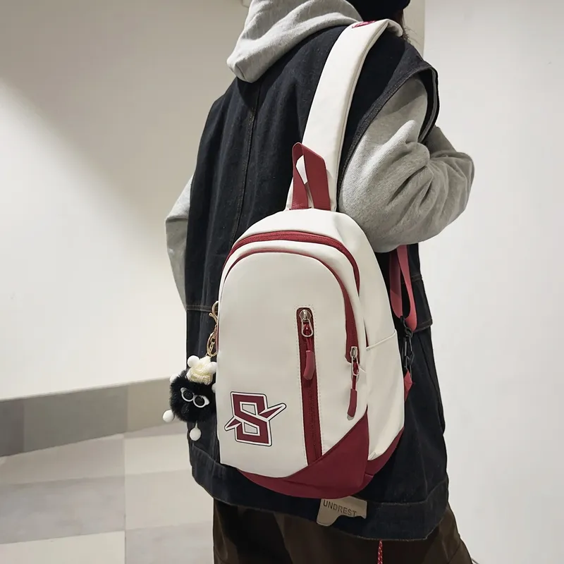 Alcohol Dragon Nylon Sling Bag Regular Unisex Black/Red Blue/White Blue/White Khaki/White Red-1