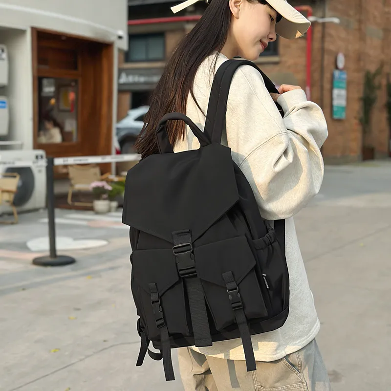 Alcohol Dragon Nylon Backpack Regular Unisex Multicolor-6