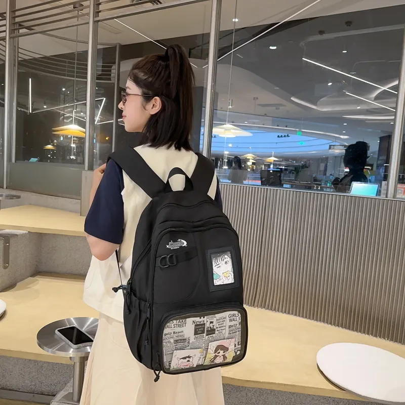Alcohol Dragon Nylon Backpack Regular Women's Multicolor-8