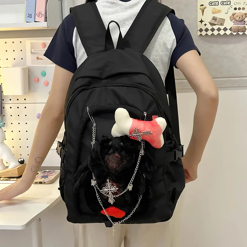 Alcohol Dragon Nylon Backpack Regular Unisex Black-2