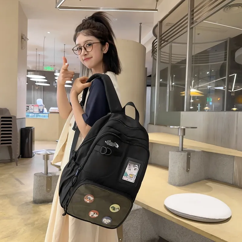 Alcohol Dragon Nylon Backpack Regular Women's Multicolor-3