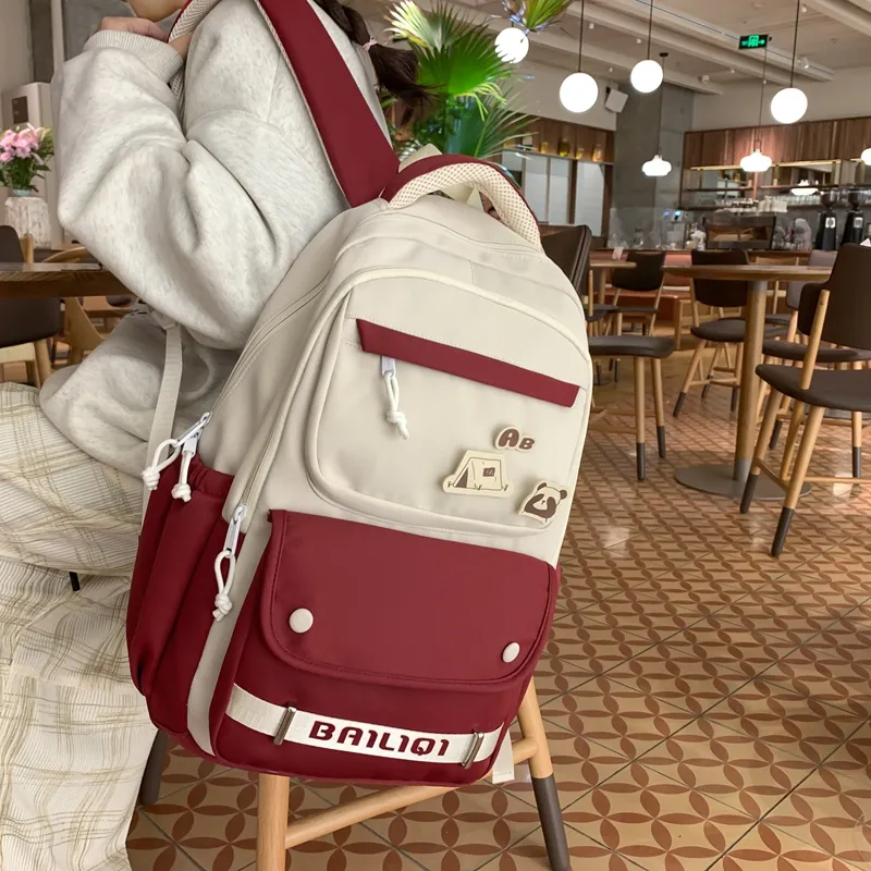 Alcohol Dragon Nylon Backpack Women's Multicolor-29