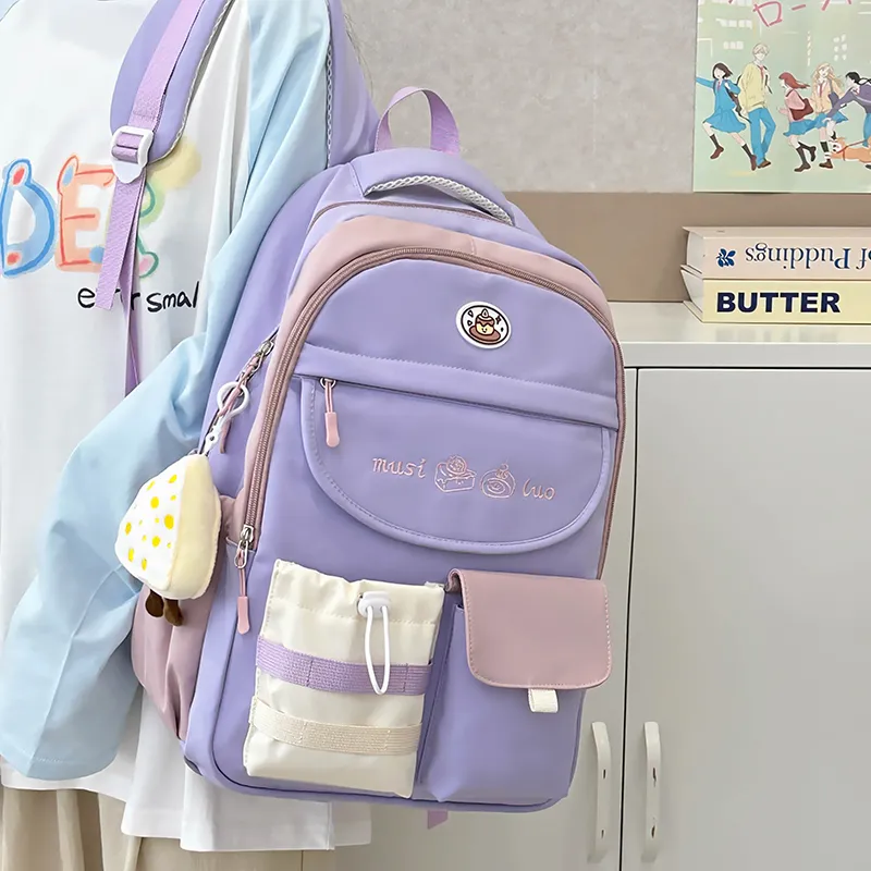 Alcohol Dragon Nylon Backpack Regular Women's Multicolor-11