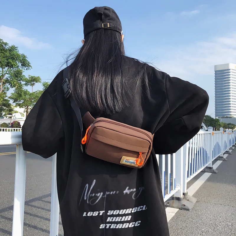 Alcohol Dragon Nylon Sling Bag Regular Unisex White/Brown Black/Khaki-22