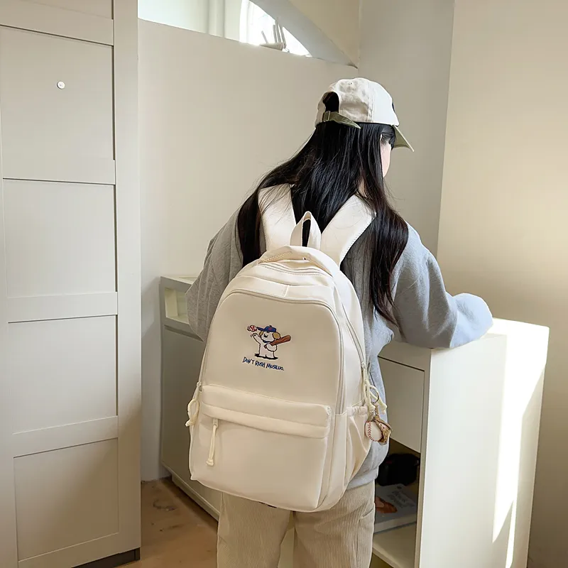 Alcohol Dragon Nylon Backpack Regular Women's Multicolor-4