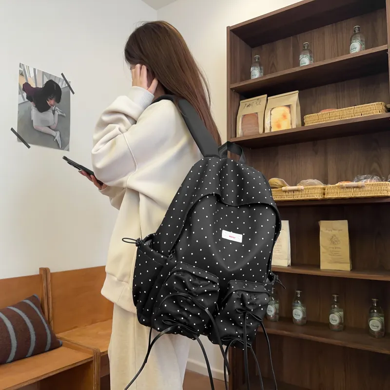 Alcohol Dragon Nylon Backpack Women's Multicolor-3