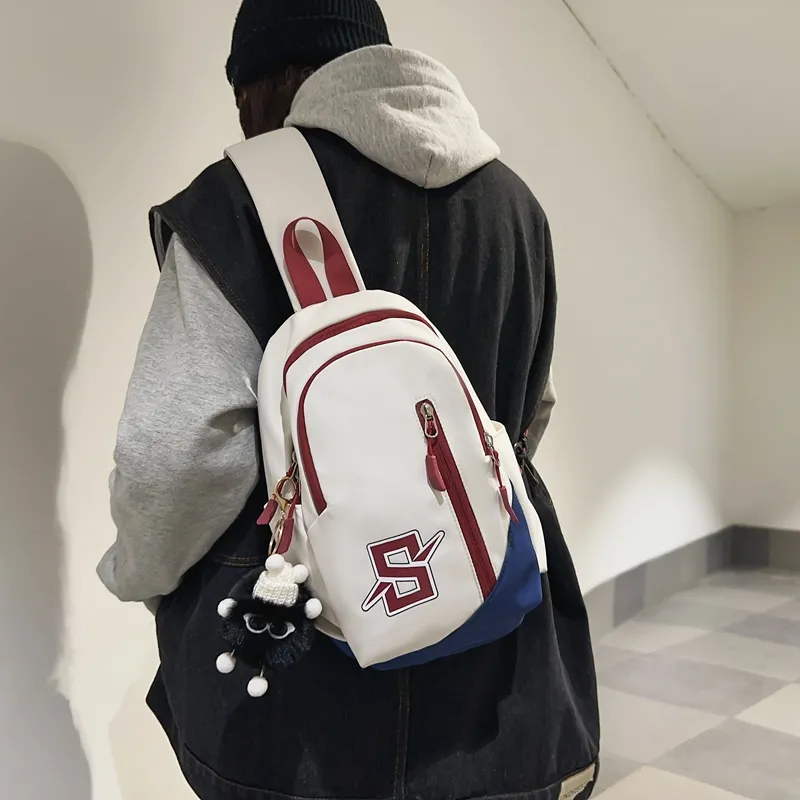 Alcohol Dragon Nylon Sling Bag Regular Unisex Black/Red Blue/White Blue/White Khaki/White Red-19