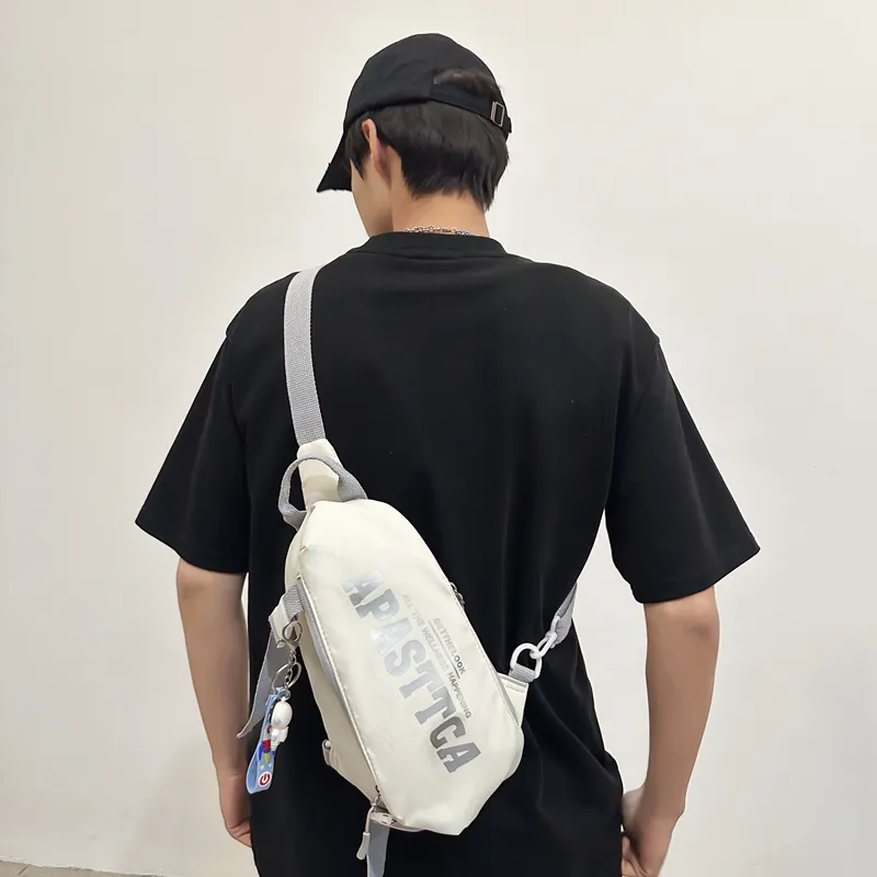 Alcohol Dragon Nylon Sling Bag Regular Unisex White Green/White Red/White Gray/Black-12