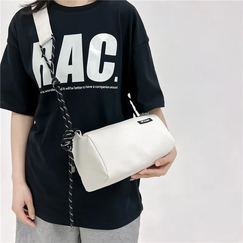 Alcohol Dragon Microfiber Fabric Shoulder Bag Regular Unisex White/Black/Khaki/Green-13