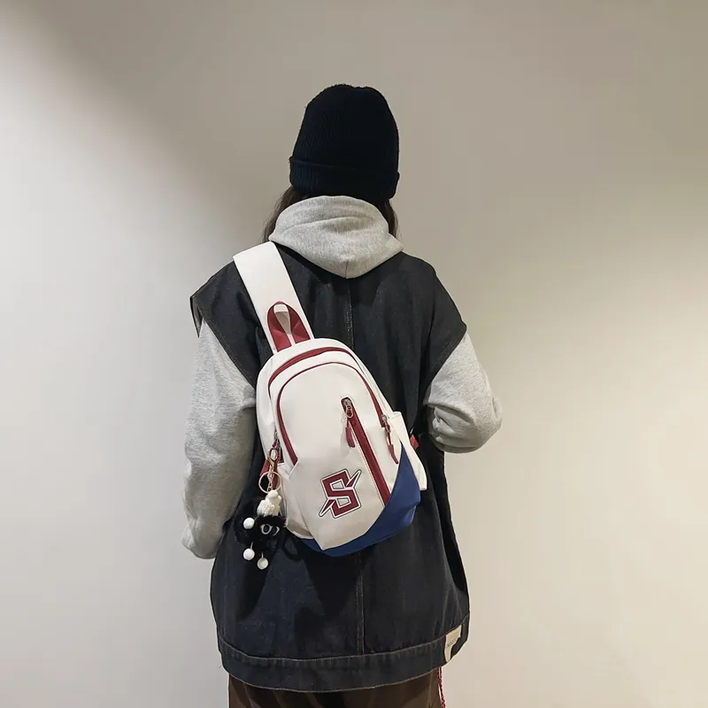 Alcohol Dragon Nylon Sling Bag Regular Unisex Black/Red Blue/White Blue/White Khaki/White Red-17