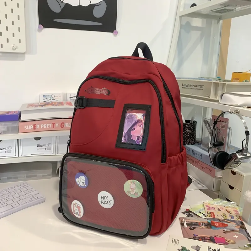 Alcohol Dragon Nylon Backpack Regular Women's Multicolor-22
