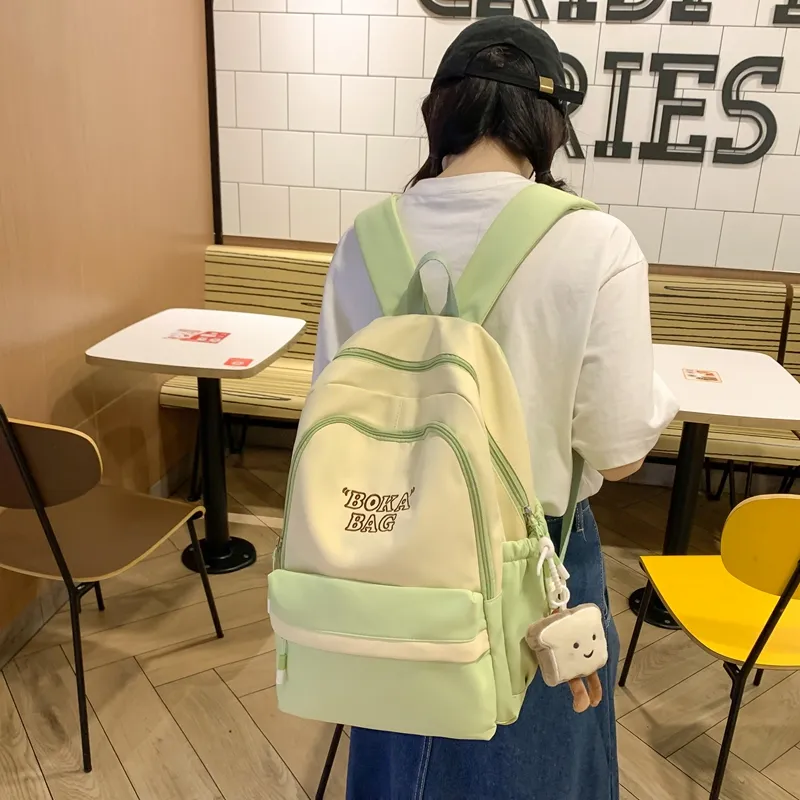 Alcohol Dragon Nylon Backpack Regular Unisex Black/Yellow Green/Blue Pink/Coffee/Red-4