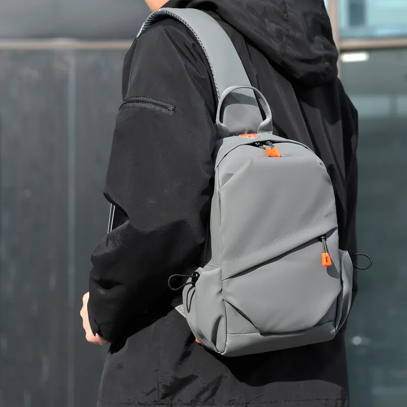 Alcohol Dragon Nylon Sling Bag Men's Black/Gray-4