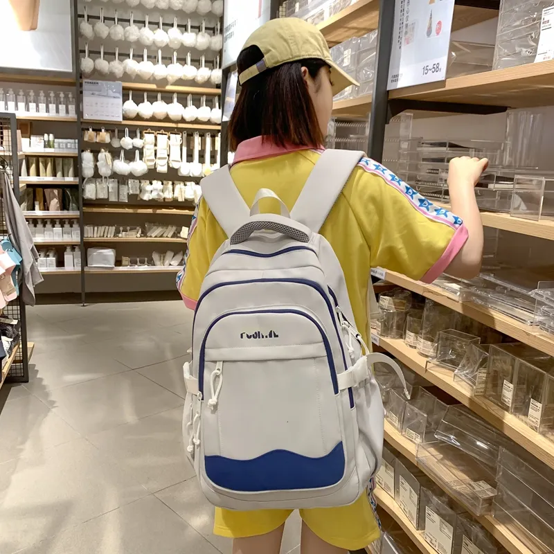 Alcohol Dragon Nylon Backpack Women's Multicolor-5