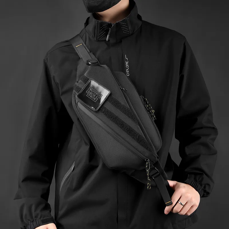Alcohol Dragon Nylon Fabric Sling Bag Regular Unisex Black/Army Green/Camouflage/Gray/Dark Blue-11