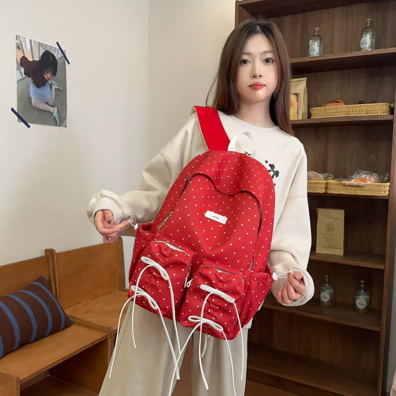 Alcohol Dragon Nylon Backpack Women's Multicolor-15