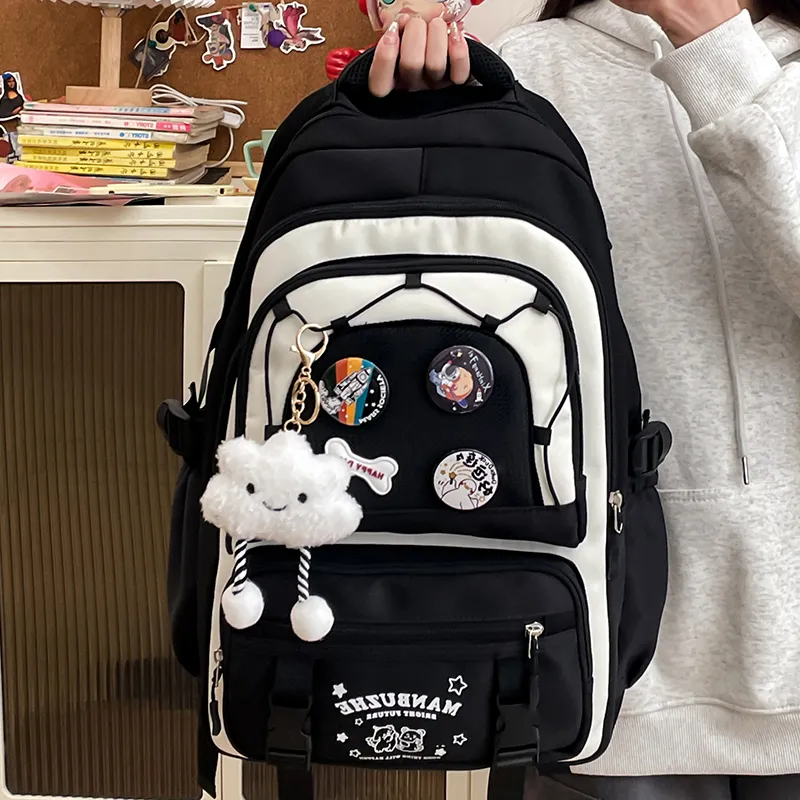 Alcohol Dragon Canvas Backpack Regular Women's Multicolor-1