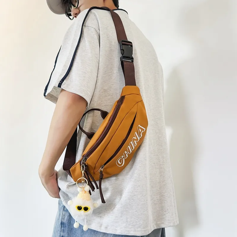 Alcohol Dragon Nylon Sling Bag Regular Unisex Brown/Green/Black/White-2