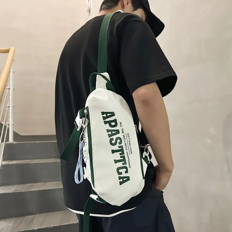 Alcohol Dragon Nylon Sling Bag Regular Unisex White Green/White Red/White Gray/Black-1
