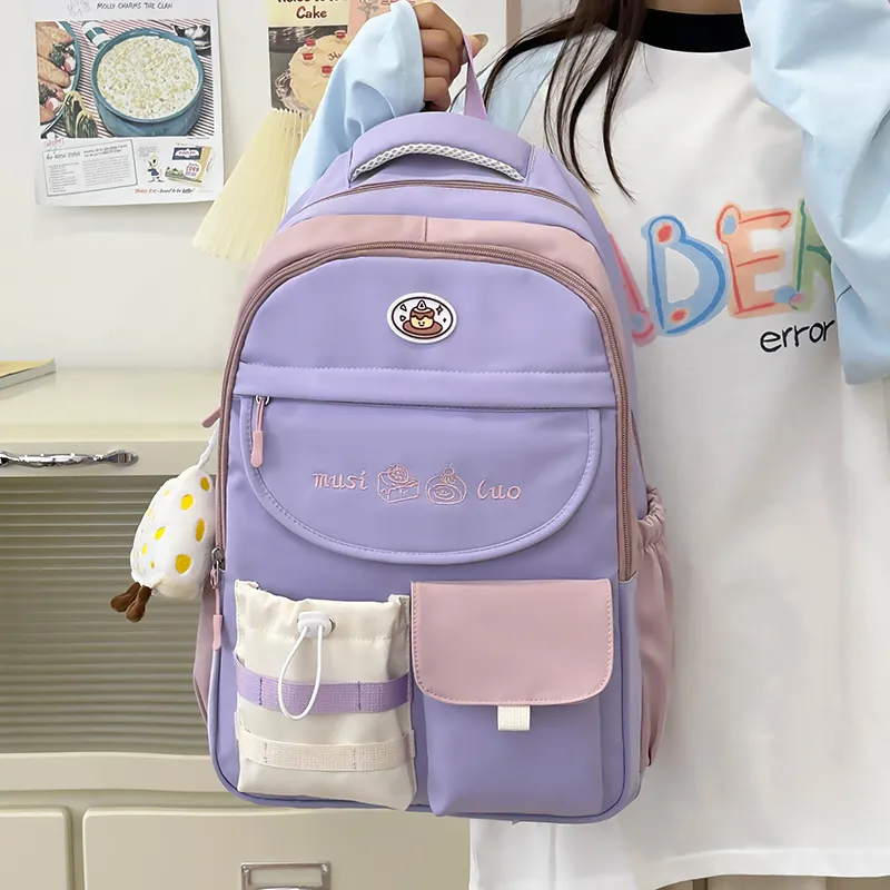 Alcohol Dragon Nylon Backpack Regular Women's Multicolor-13