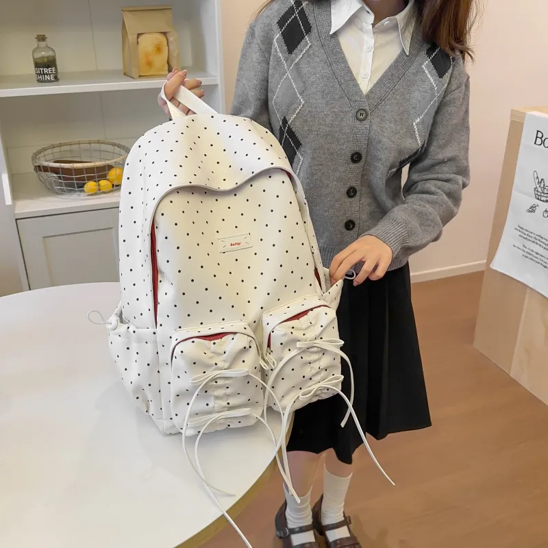 Alcohol Dragon Nylon Backpack Women's Multicolor-10